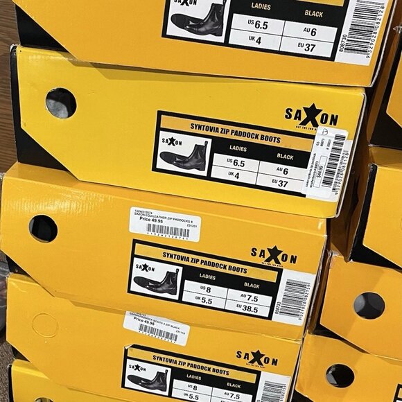 Saxon Syntovia Zip Paddock Boots - Black Equestrian Boot Womens - Picture 3 of 10